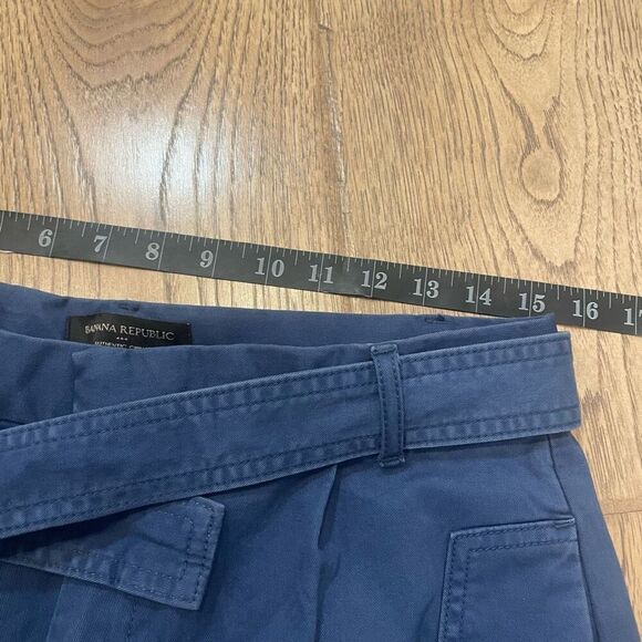 NWT Banana Republic Navy Blue Authentic Chino Nautical Tie Waist Shorts Size 8 - Picture 7 of 8